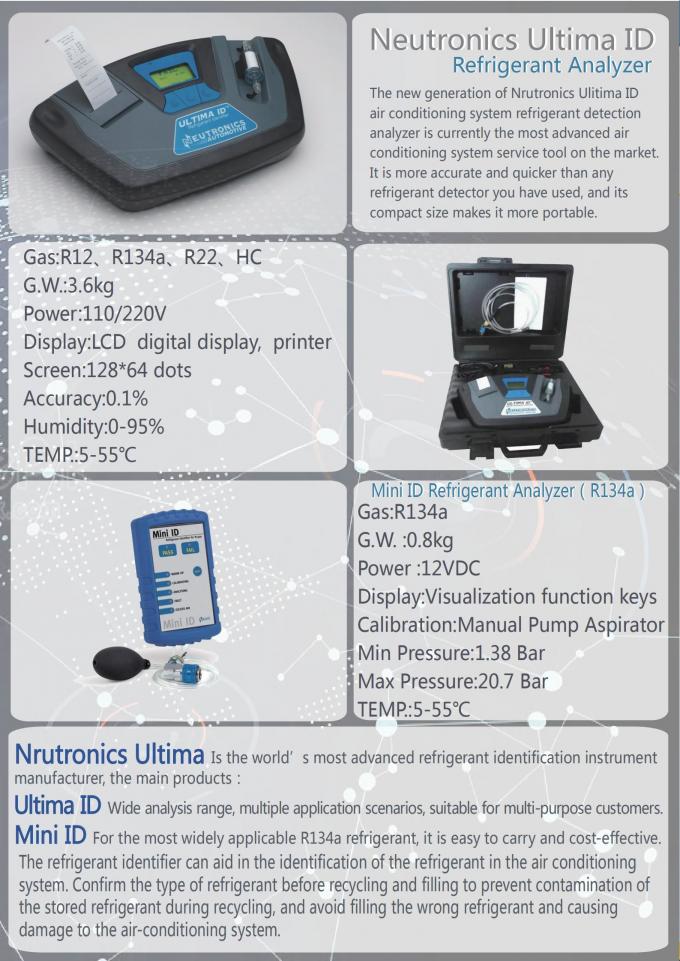 Portable Freon Refrigerant Gas Analyzer Identifier for R134a