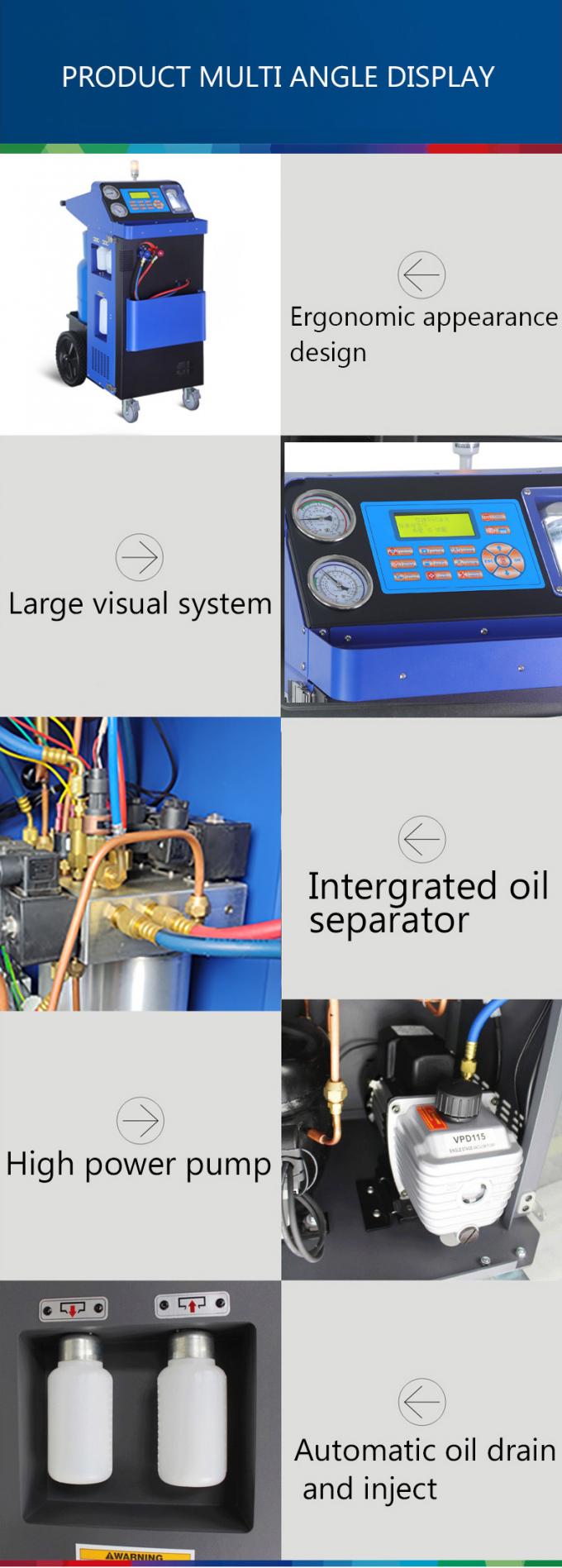 Portable Dual AC Refrigerant Recharge R134a Recovery Machine For 1234yf